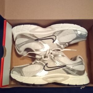 Nike Silver and White Athletic Shoes
